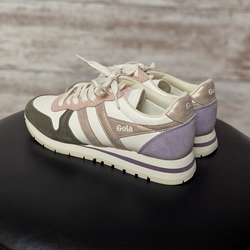 Gola Women's Daytona Sneakers in Metallic Pink, Lilac and Off White